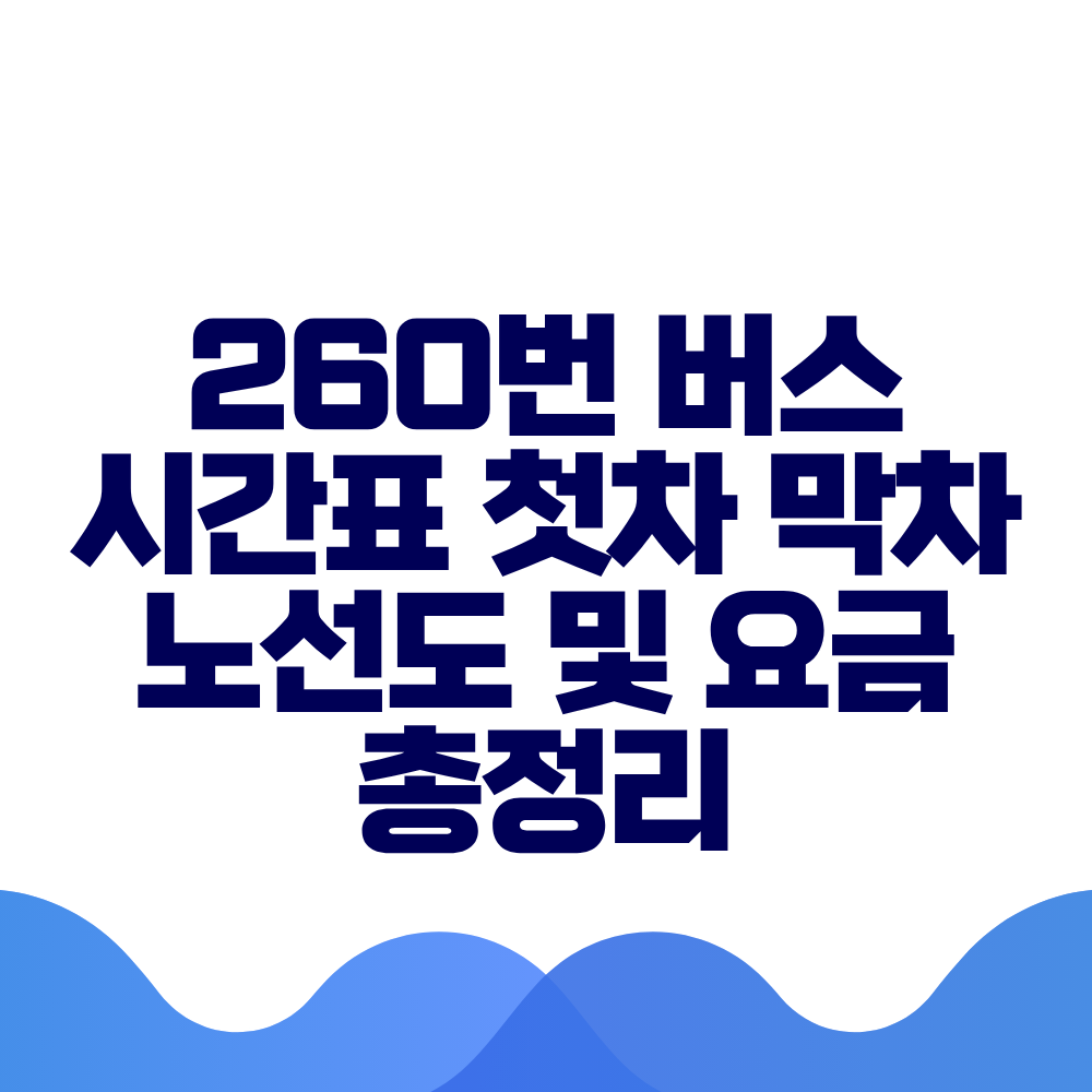 260번 버스 시간표 첫차 막차 노선도 및 실시간 위치 총정리