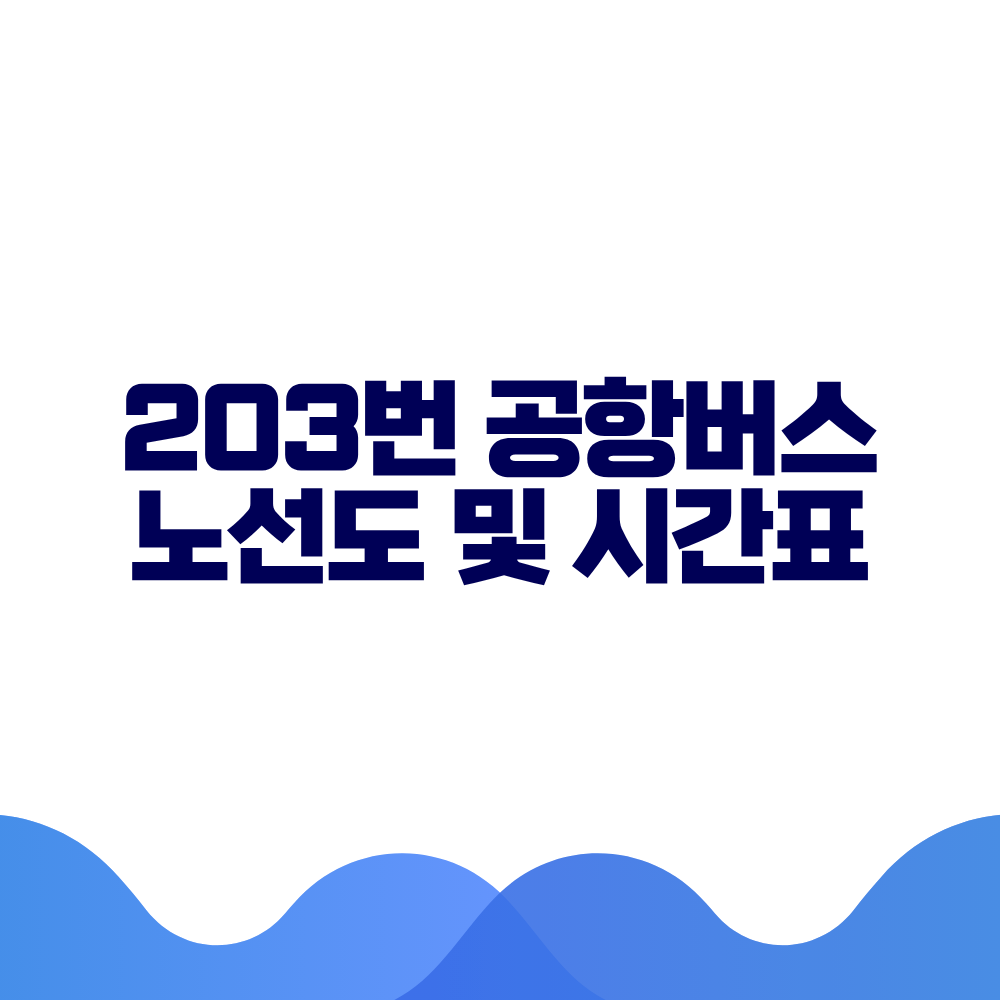 203 공항버스 시간표 예매방법 가격 노선도 총정리