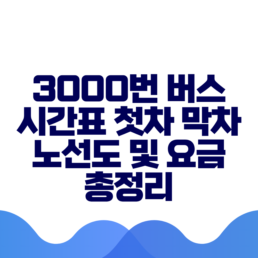 3000번 버스 시간표 첫차 막차 노선도 및 요금 총정리