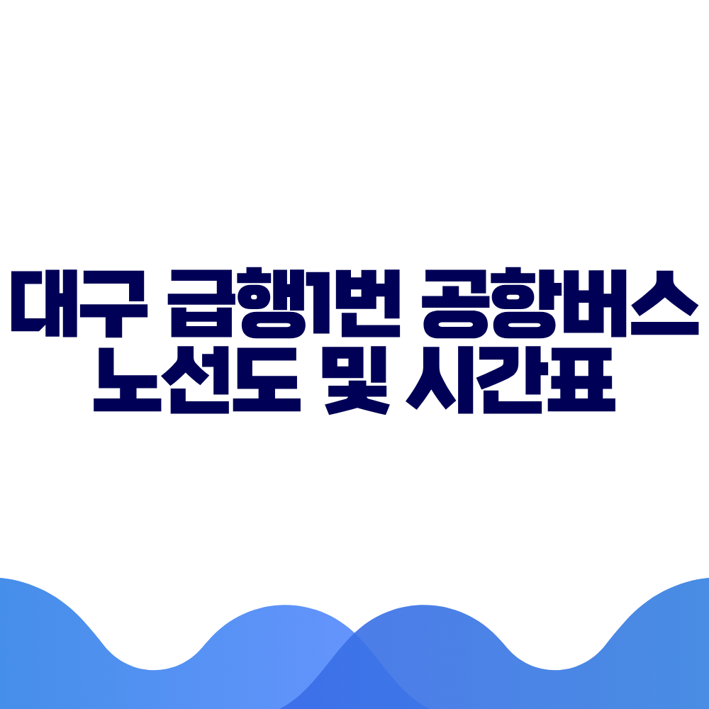 대구 급행1번 공항버스 시간표 예매방법 가격 노선도 총정리