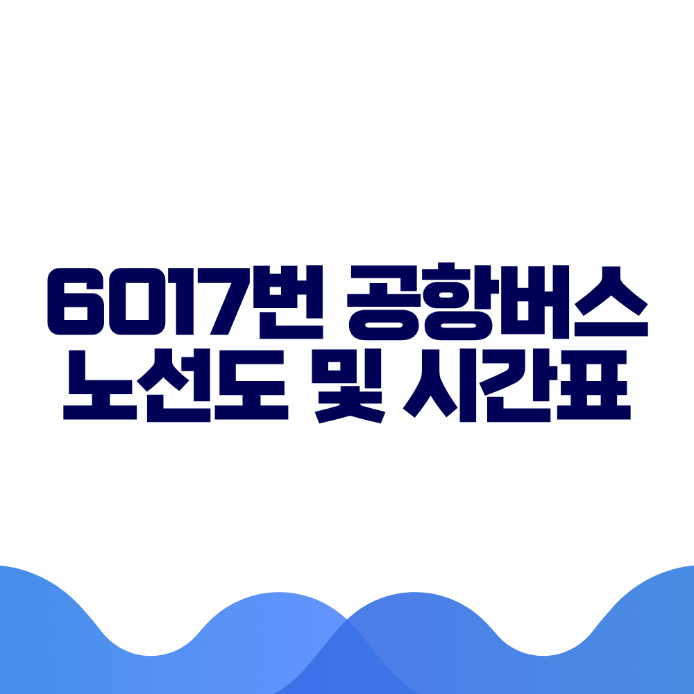 6017 공항버스 시간표 예매방법 가격 노선도 총정리