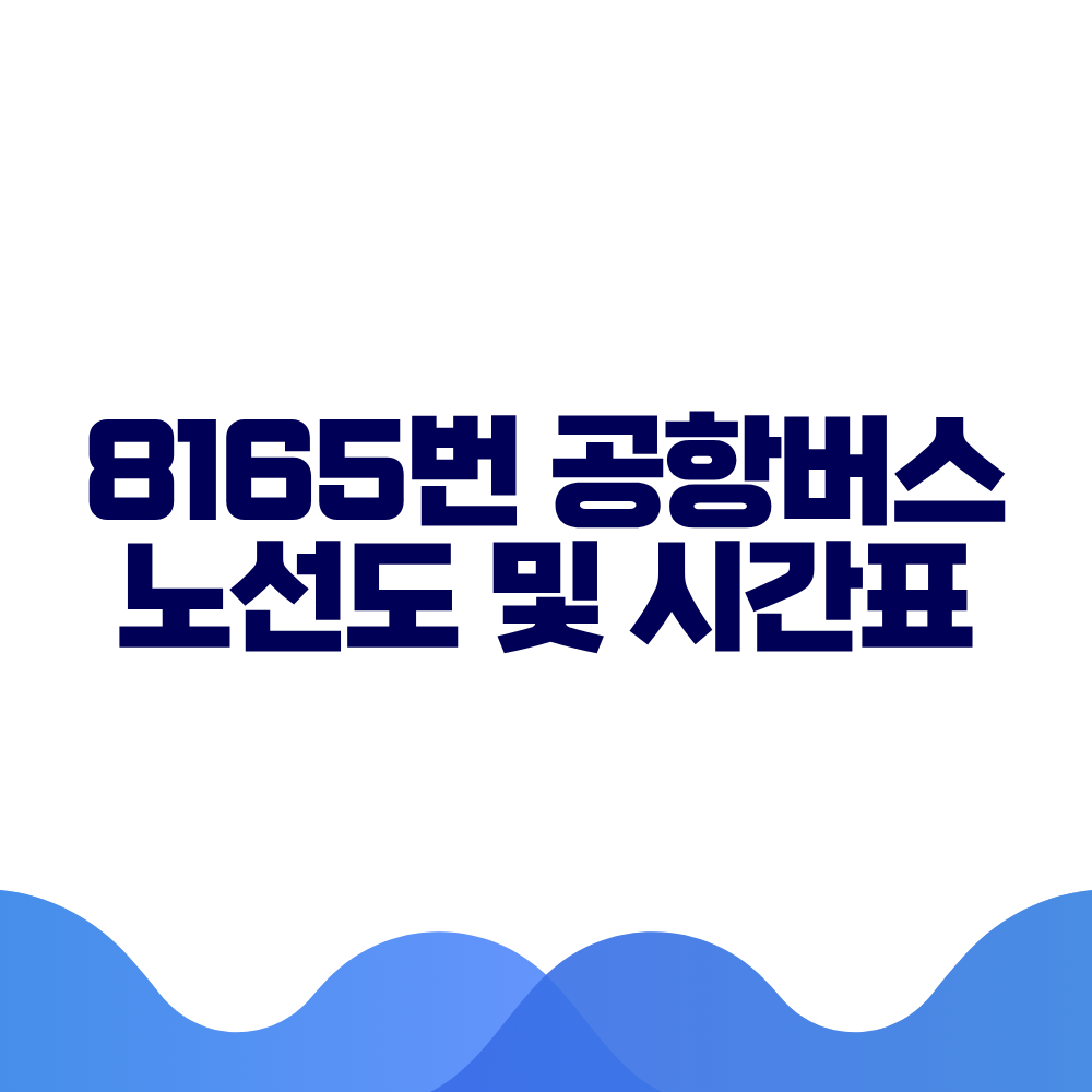 8165 공항버스 시간표 예매방법 가격 노선도 총정리