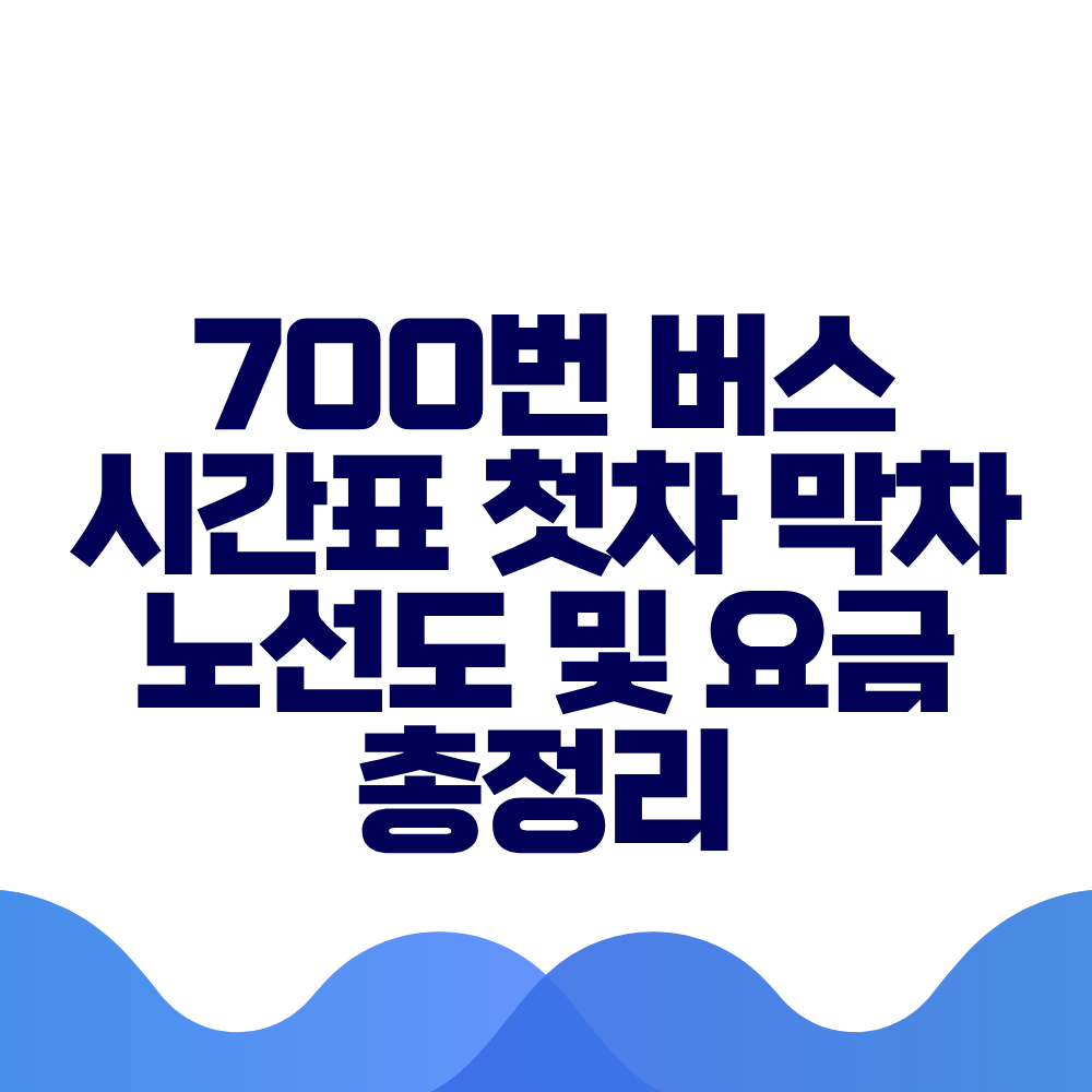 700번 버스 시간표 첫차 막차 노선도 및 실시간 위치 총정리